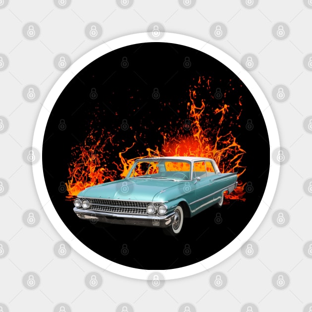 1961 Fairlane Galaxie 500 in our lava series Magnet by Permages LLC